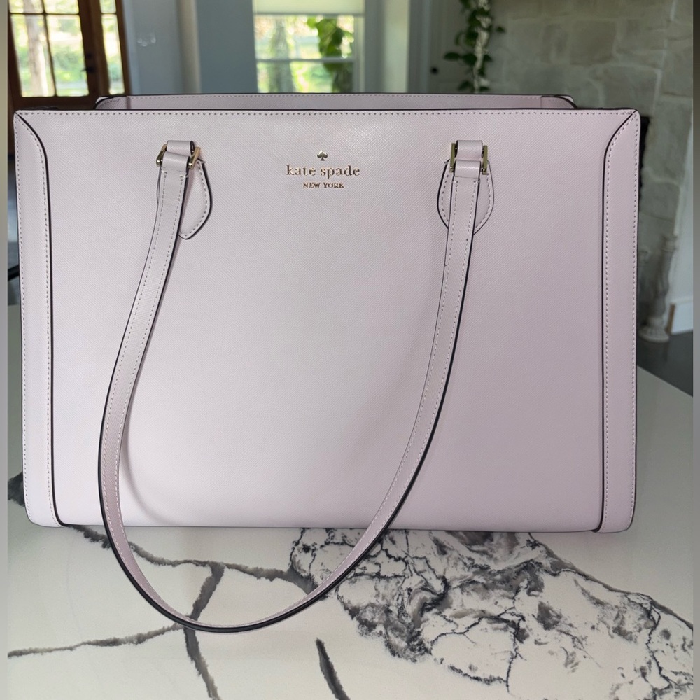 Madison Saffiano East West Leather Large Laptop Tote